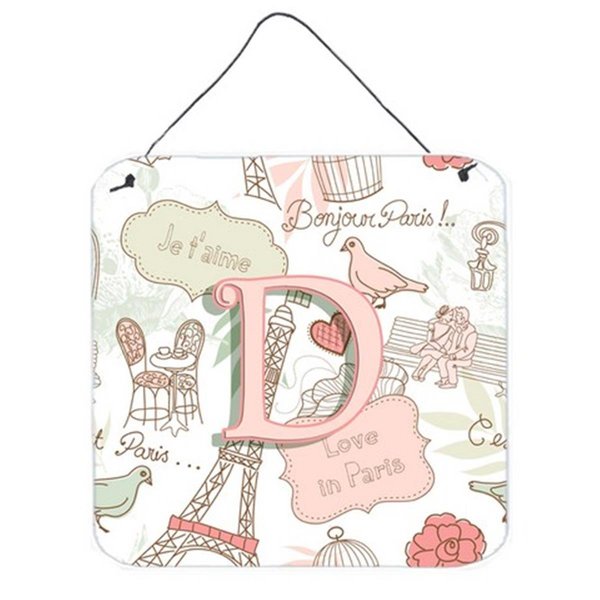 Micasa Letter D Love In Paris Pink Wall and Door Hanging Prints MI720075